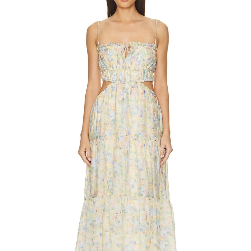 ASTR the label Odina Dress Revolve backless watercolor floral